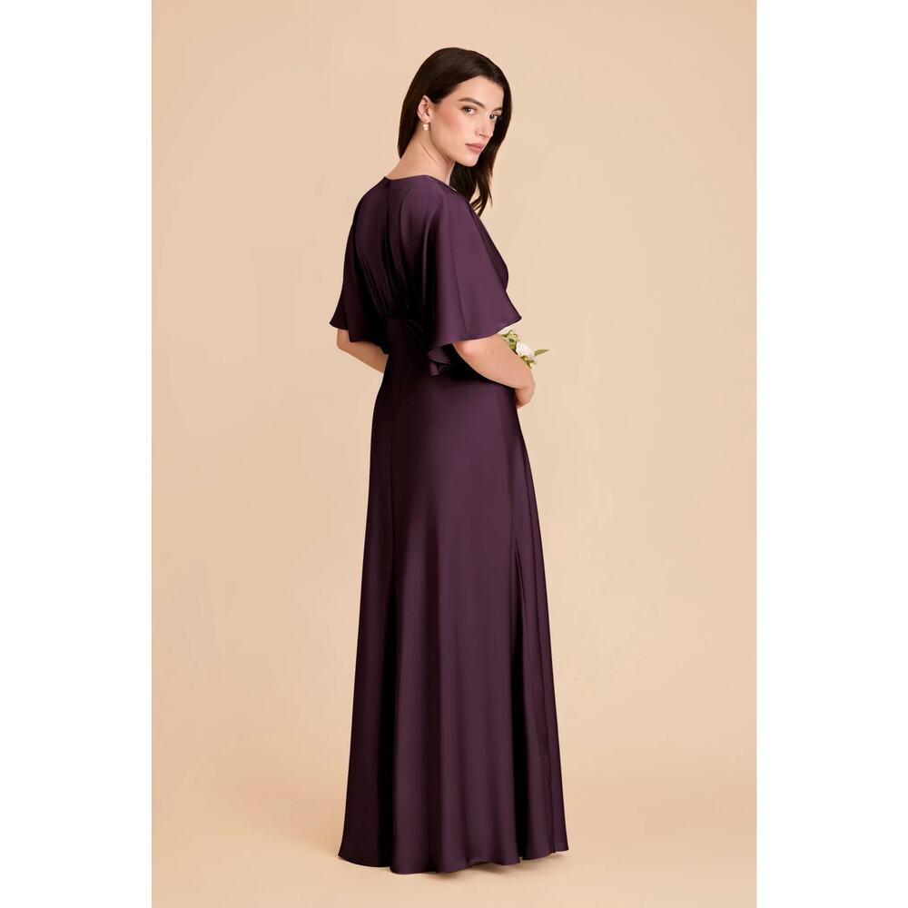 Birdy Grey Shyla Matte Satin Bridesmaid Dress Plum - Picture 2 of 8